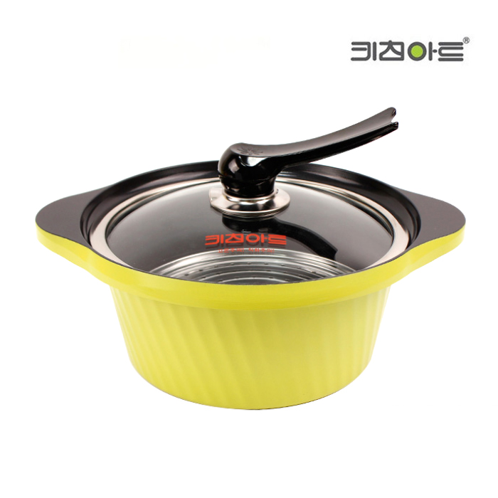 키친아트 Y 통주물 세라믹 냄비 / 양수 24cm 찜판 포함 - 메인 이미지