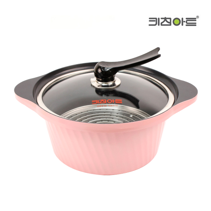 키친아트 Y 통주물 세라믹 냄비 / 양수 28cm 찜판 포함 - 메인 이미지