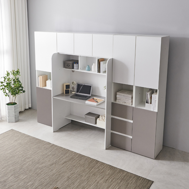 밀리 월플렉스 시스템 수납 집중력 책상책장세트 (800타입) 독서실 수납책상