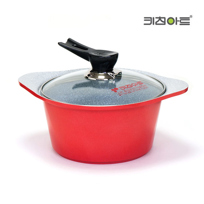 키친아트 인덕션 브이라인 통주물 세라믹 IH 냄비 / 양수 20cm - 상품 이미지