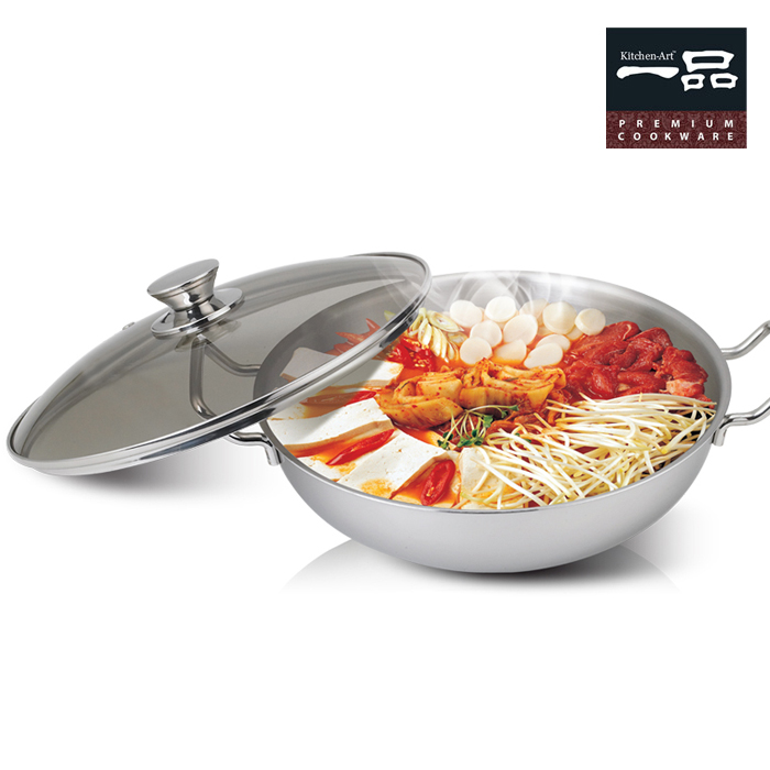 키친아트 일품 스테인레스 통3중 궁중 전골 냄비 / 양수냄비 36cm