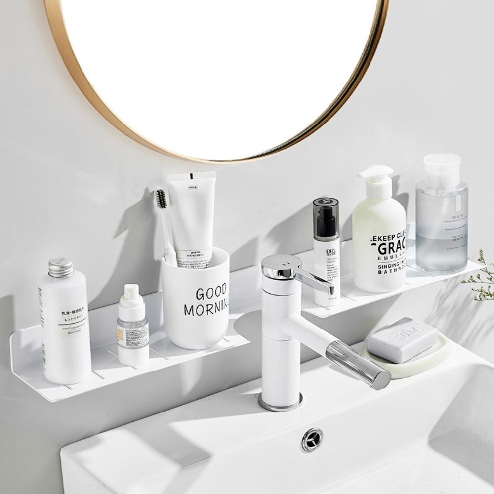 무타공 세면대선반 욕실 화장실선반 정리대 30cm 블랙 - 상세 이미지 2