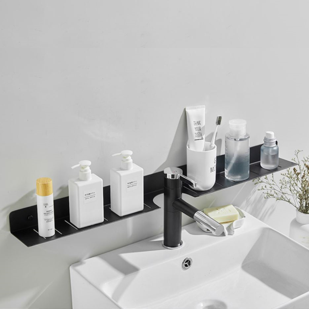 무타공 세면대선반 욕실 화장실선반 정리대 30cm 블랙 - 상세 이미지 4