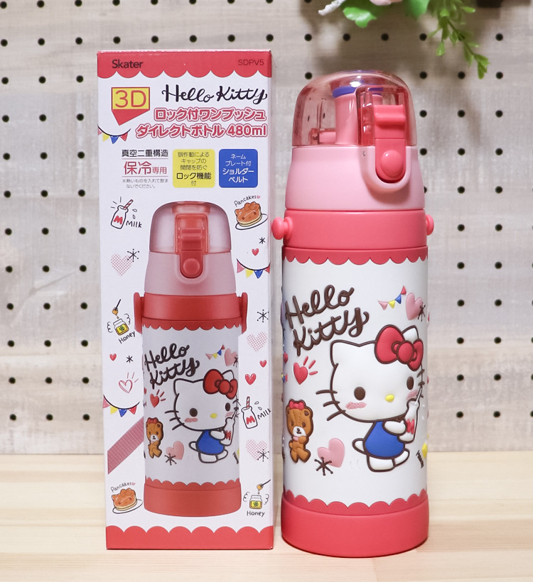 스케이터 3D원푸쉬 보냉 스테인리스 다이렉트 보틀 480ml (키티,토토로,스누피,포켓몬스터) SDPV5 - 하카타몰