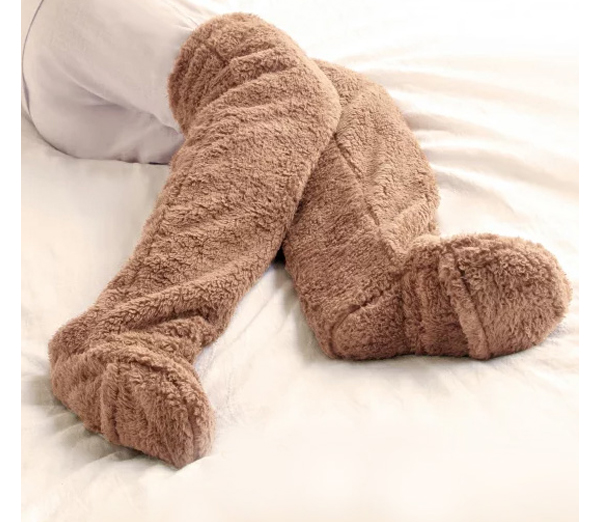 롱 수면양말 긴 양털 겨울 다리 추위 보호 기본형