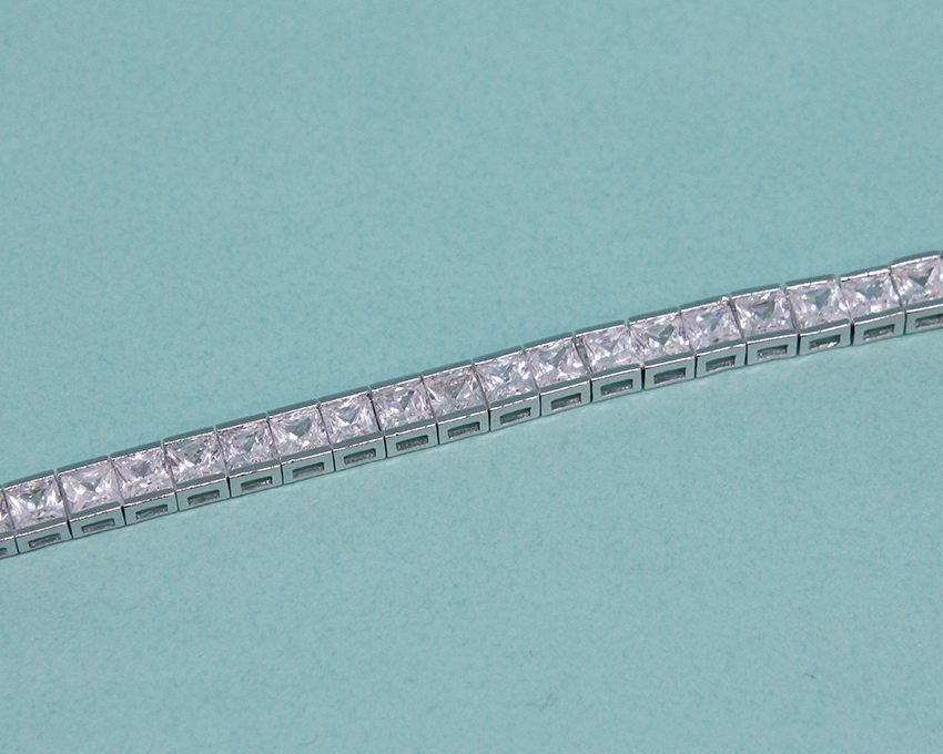 스퀘어 큐빅 테니스 팔찌 4mm - 상세 이미지 4