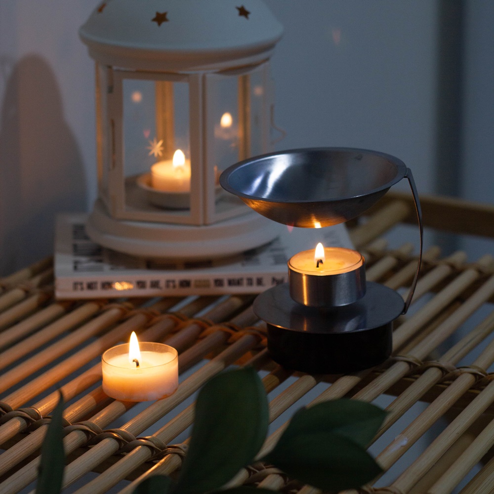 스틸 아로마 오일 버너 램프 워머