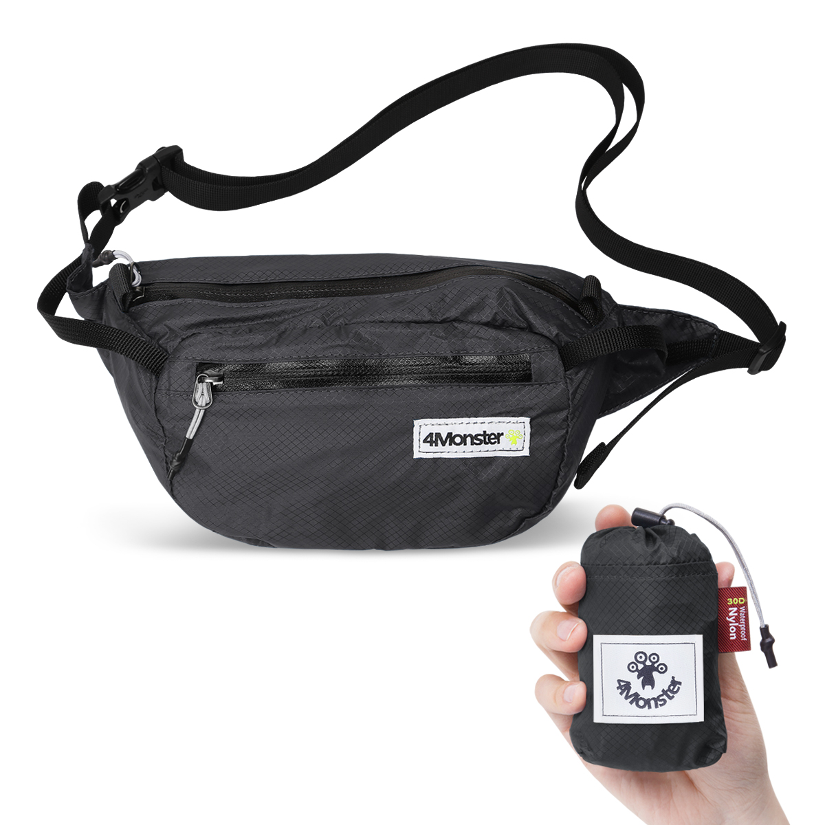 폴딩힙팩 2L 초경량 힙팩 힙색 블랙