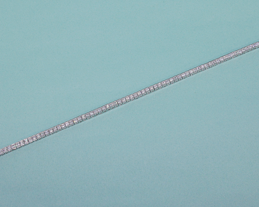 2.5mm 스퀘어 큐빅 지르코니아 테니스목걸이 - 상세 이미지 3