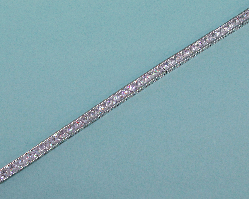 4mm 스퀘어 큐빅 지르코니아 테니스목걸이 - 상세 이미지 4