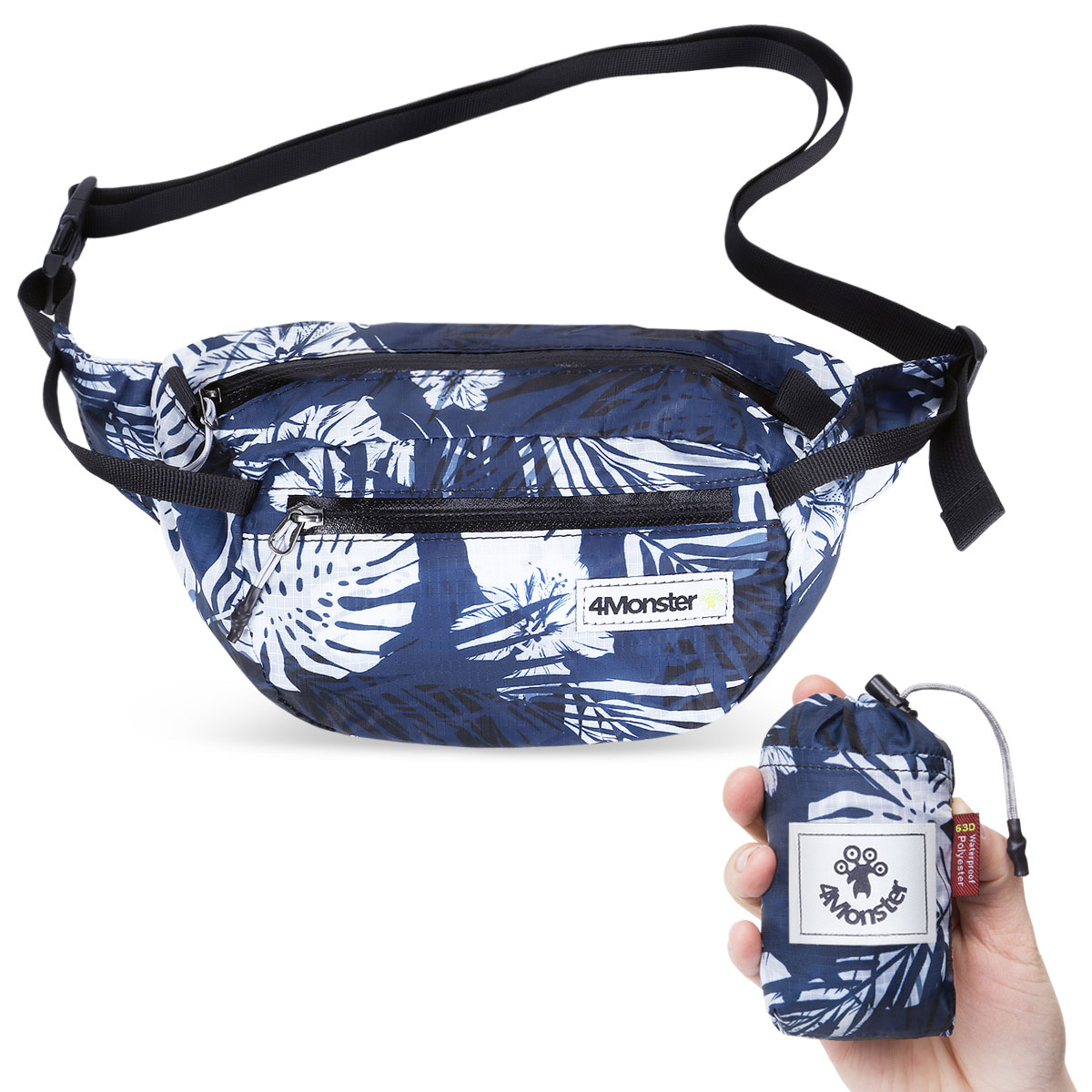 폴딩힙팩 2L 초경량 힙팩 힙색 하와이안블루