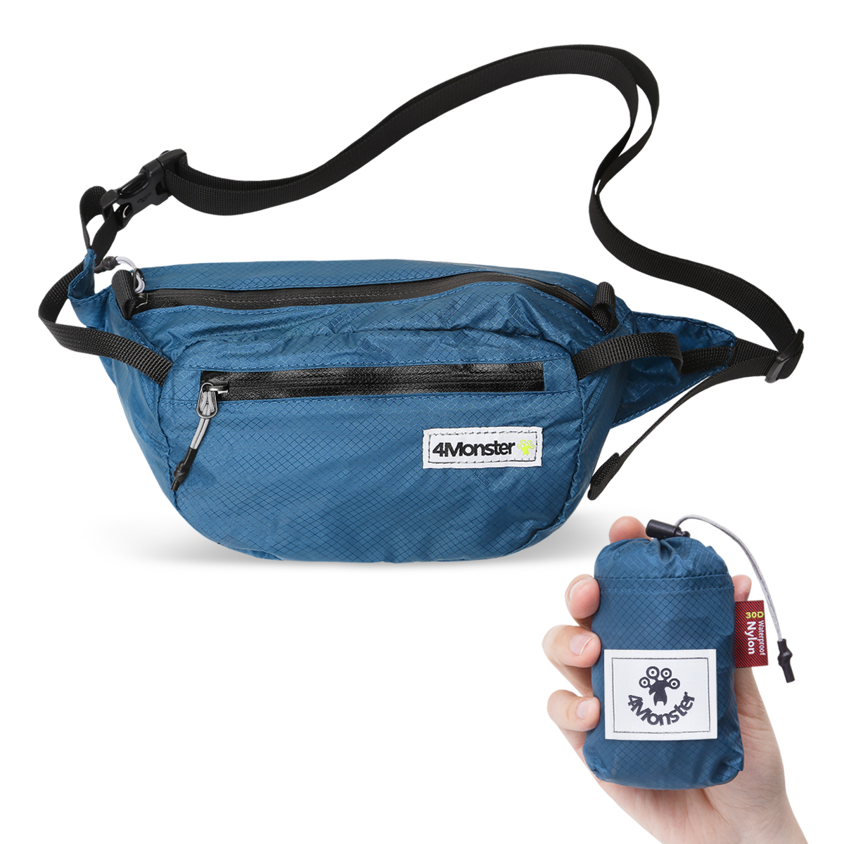 폴딩힙팩 2L 초경량 힙팩 힙색 블루