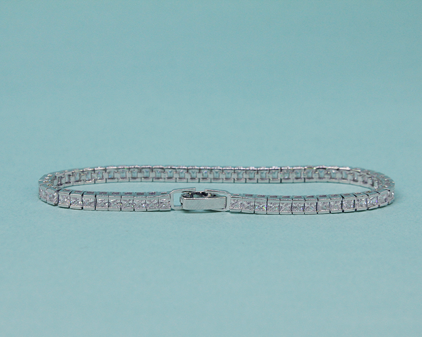 스퀘어 큐빅 테니스 팔찌 2.5mm - 상세 이미지 5