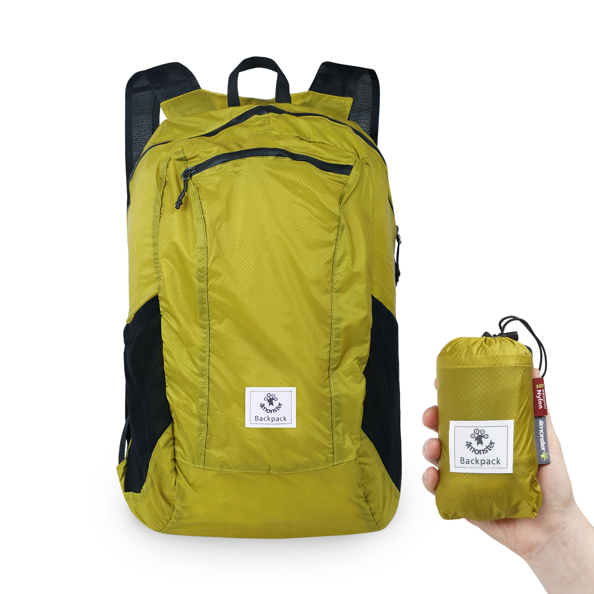 폴딩백팩 24L 초경량 백팩 휴대용 접이식가방 등산 레저 하이킹 애플그린