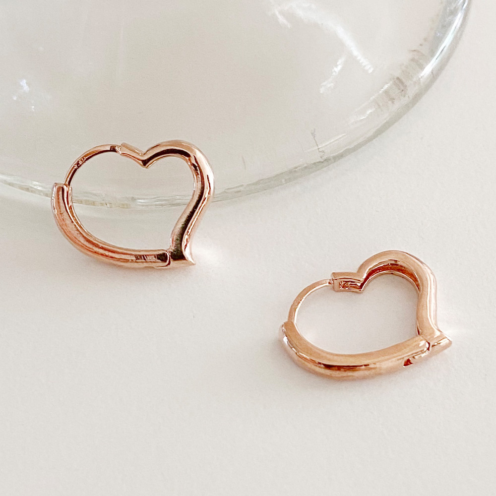 14K금침 수아벨 하트 윙 데일리 원터치 여자 무알러지 블 링 귀걸이