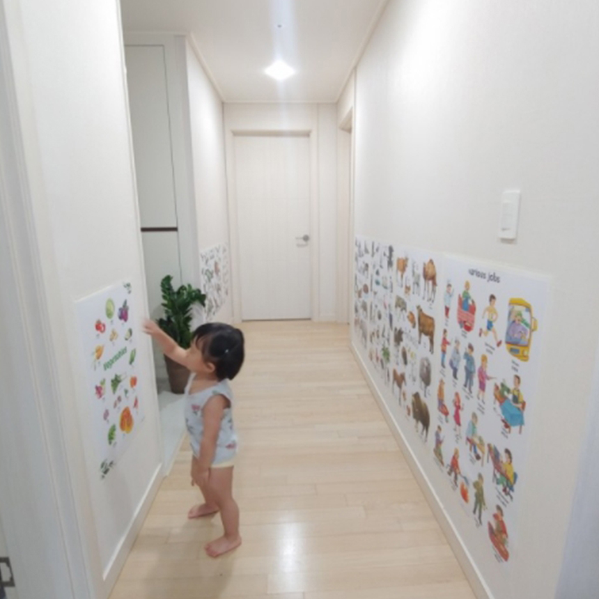 아기포스터 유아 벽보 직업 학습 A2 중형 벽그림 공부 교육 방수포스터 - 상세 이미지 4