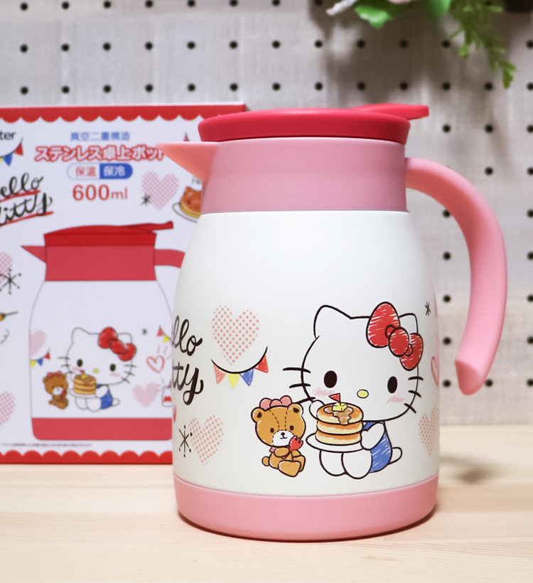 스케이터 캐릭터 스테인리스 진공 포트 600ml (미키, 곰돌이푸, 도라에몽, 키티, 스누피) - 하카타몰