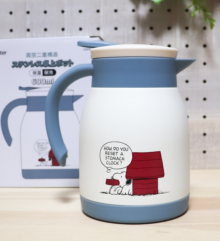 스케이터 캐릭터 스테인리스 진공 포트 600ml (미키, 곰돌이푸, 도라에몽, 키티, 스누피) - 하카타몰