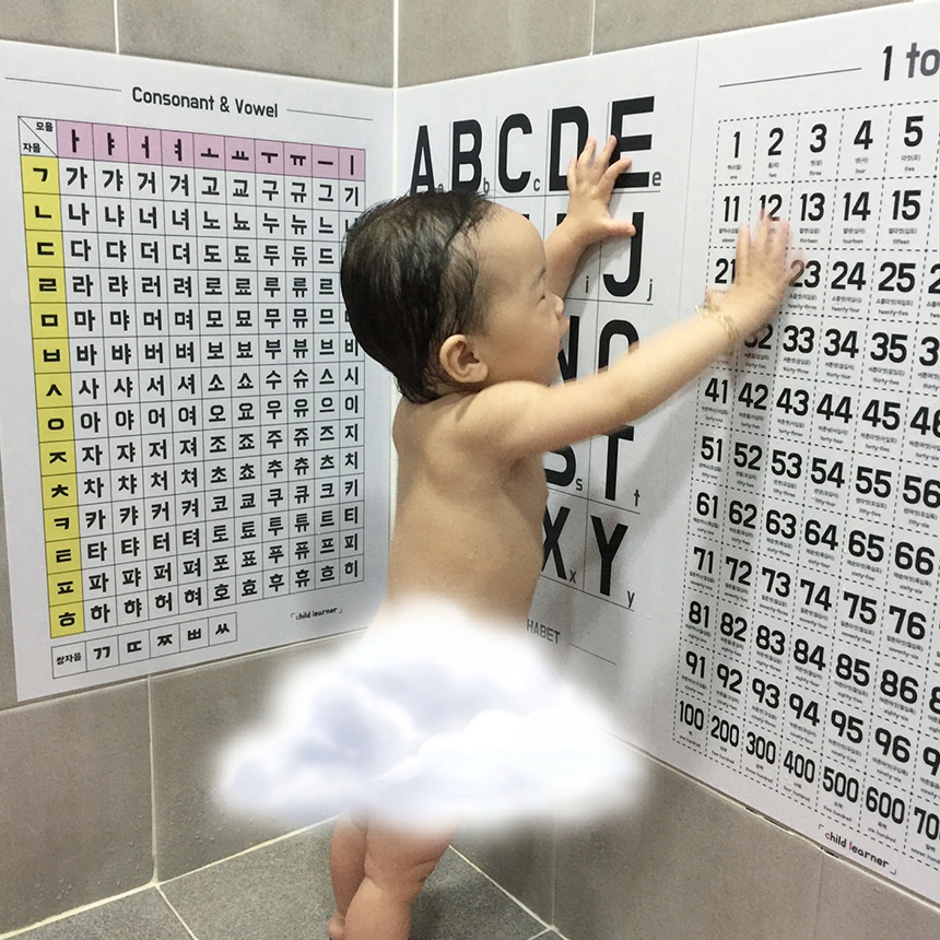 방수 숫자포스터 유아 벽보 아기포스터 1부터100 숫자 A3 소형 벽그림 학습 공부 - 상세 이미지 2