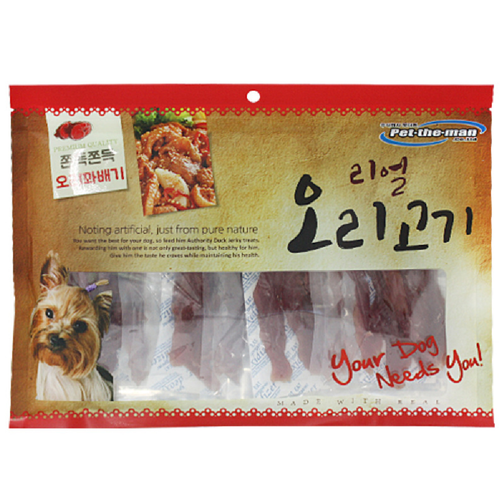 대용량 강아지 사사미 간식 헬로도기 리얼 훈제 오리 고기 오리꽈배기, 300g, 1개 - 메인 이미지