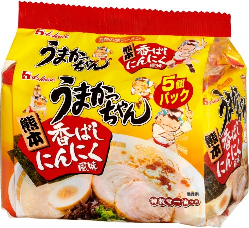 하우스식품 우마캇짱 큐슈의맛 돈코츠 라면 쿠마모토 마늘풍미(5개입) - 면류 - 하카타몰