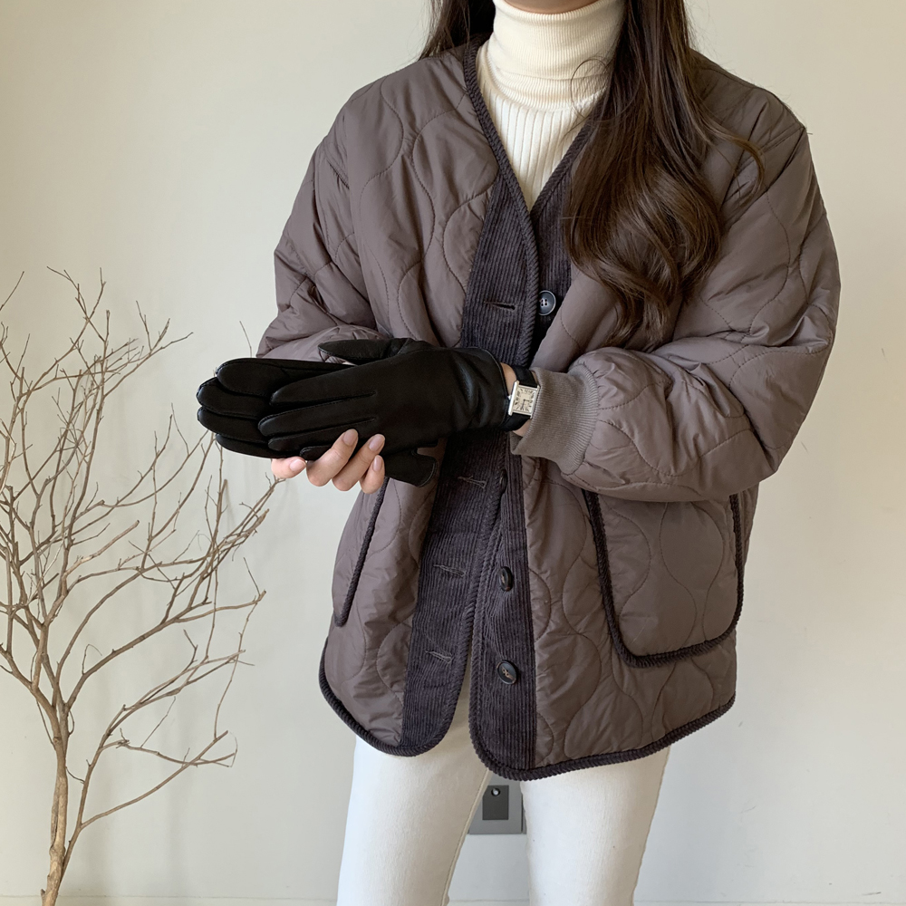 (백화점 납품) 천연 스웨이드 기모 여성 겨울장갑 털 가죽 장갑 스마트폰 터치 손가락 장갑 상세 이미지 8