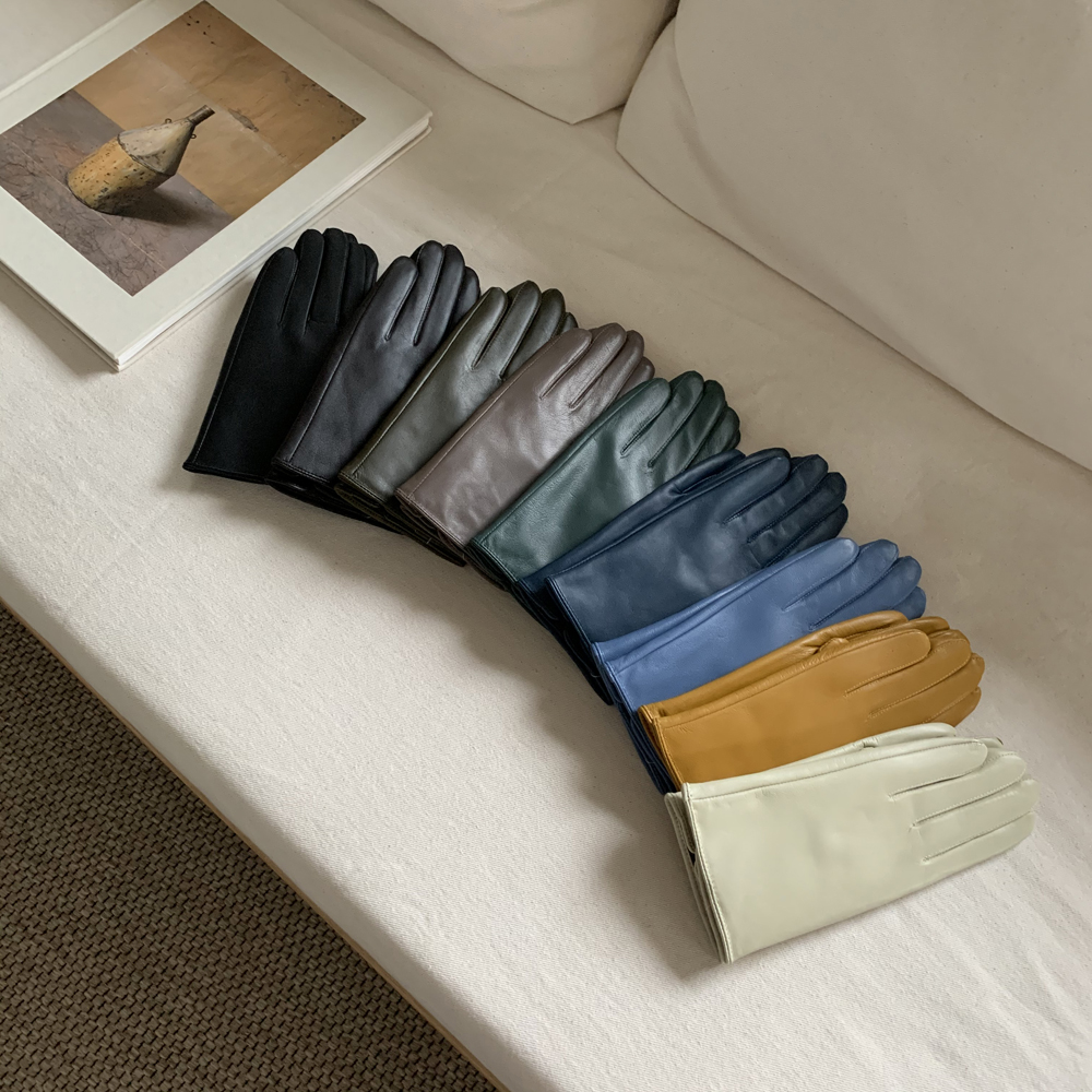 (백화점 납품) 천연 스웨이드 기모 여성 겨울장갑 털 가죽 장갑 스마트폰 터치 손가락 장갑 상세 이미지 5