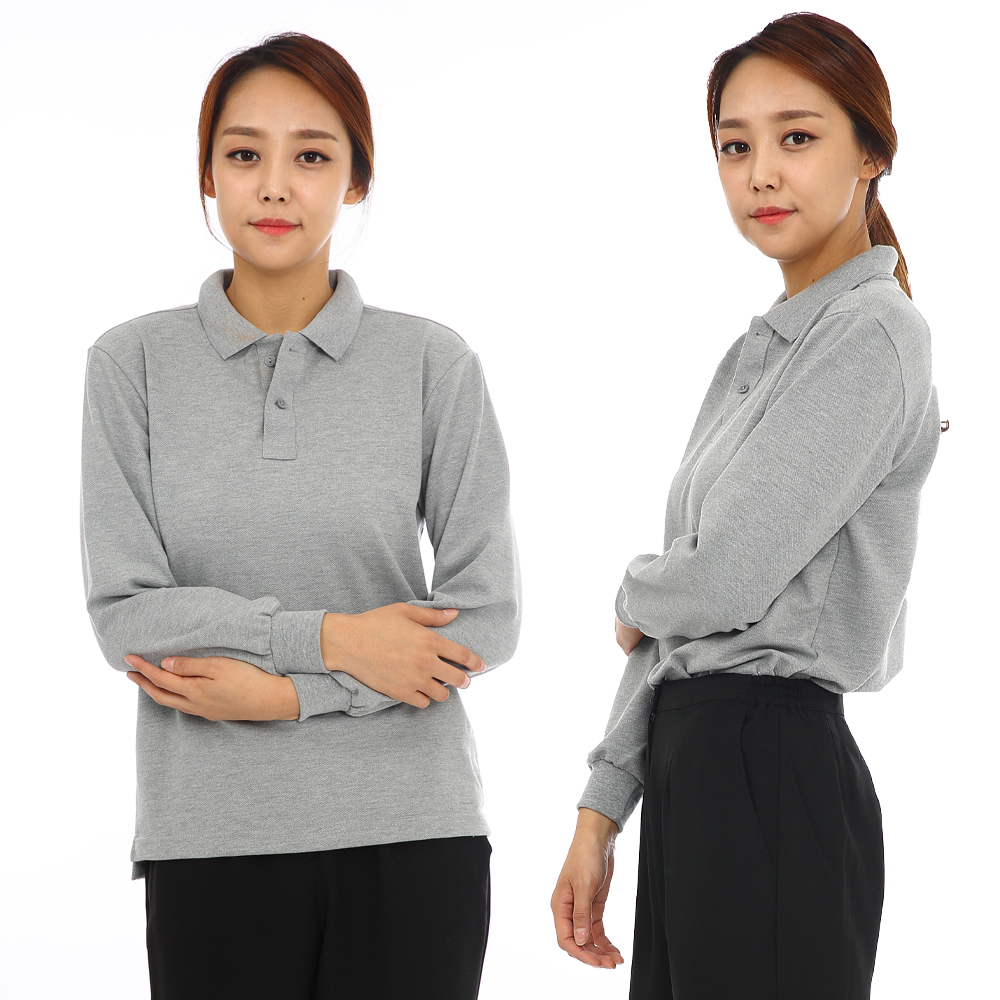 20수pk멜란지 긴팔티셔츠(추동용) 업소 카페 단체 프랜차이즈 주방 식당 홀서빙복 - 상세 이미지 3
