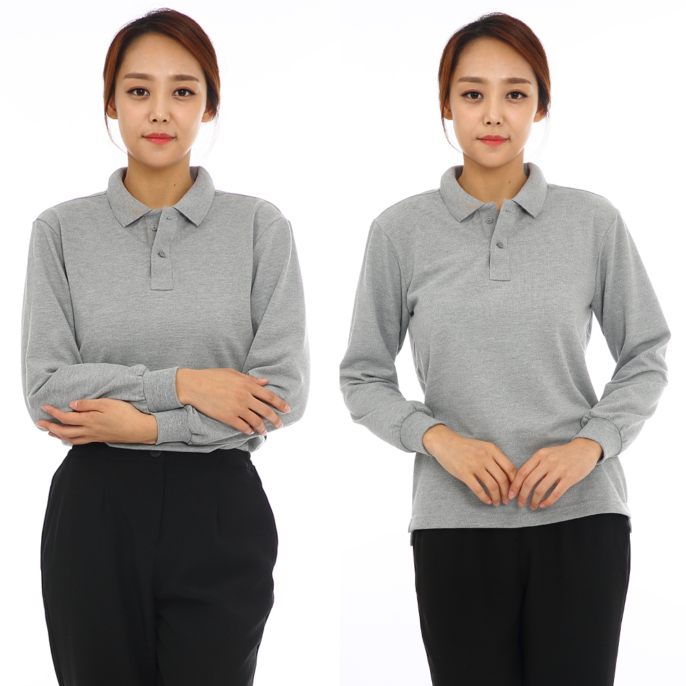 20수pk멜란지 긴팔티셔츠(추동용) 업소 카페 단체 프랜차이즈 주방 식당 홀서빙복 - 상세 이미지 4