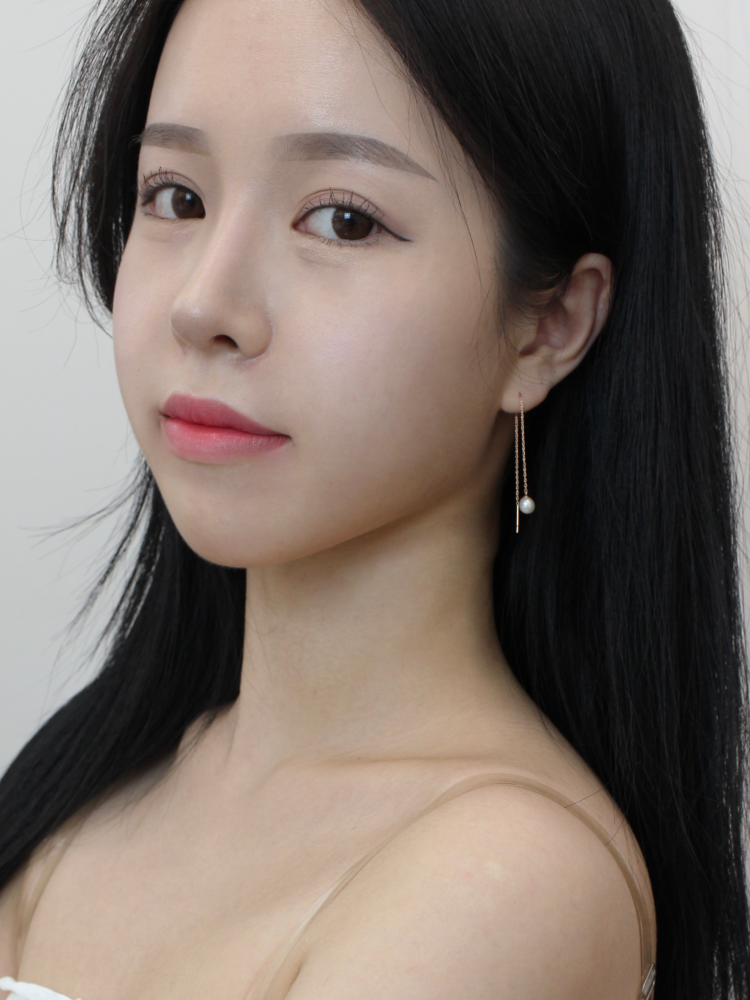 샤밍 14K 담수 진주 드롭 귀걸이 펄 퀸 롱 드롭 데일리 골드 여자 20대 - 상세 이미지 3