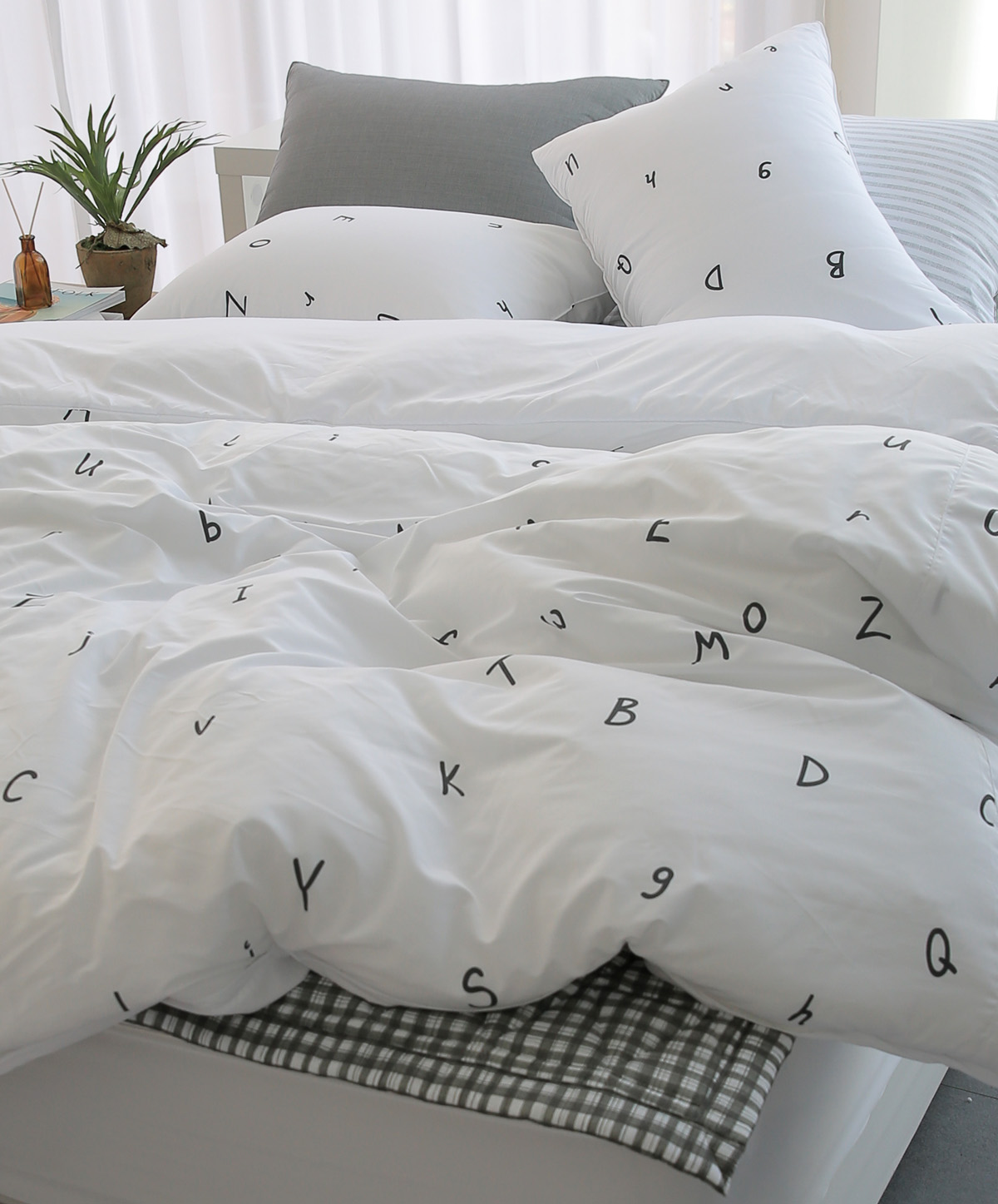 모달이불세트 알러지케어 호텔침구 스트라이프 사계절 신혼 침구세트 Q