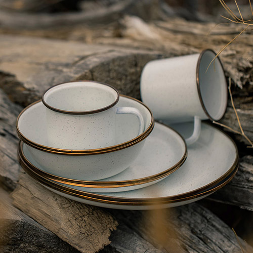 베어본즈 에나멜 샐러드 플레이트 2p 세트 캠핑 접시 식기