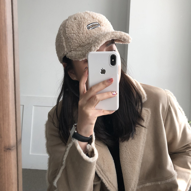 귀여운 남녀공용 FISH 양털 뽀글이 볼캡 후리스 대두 볼캡 커플 남자 여자 겨울모자