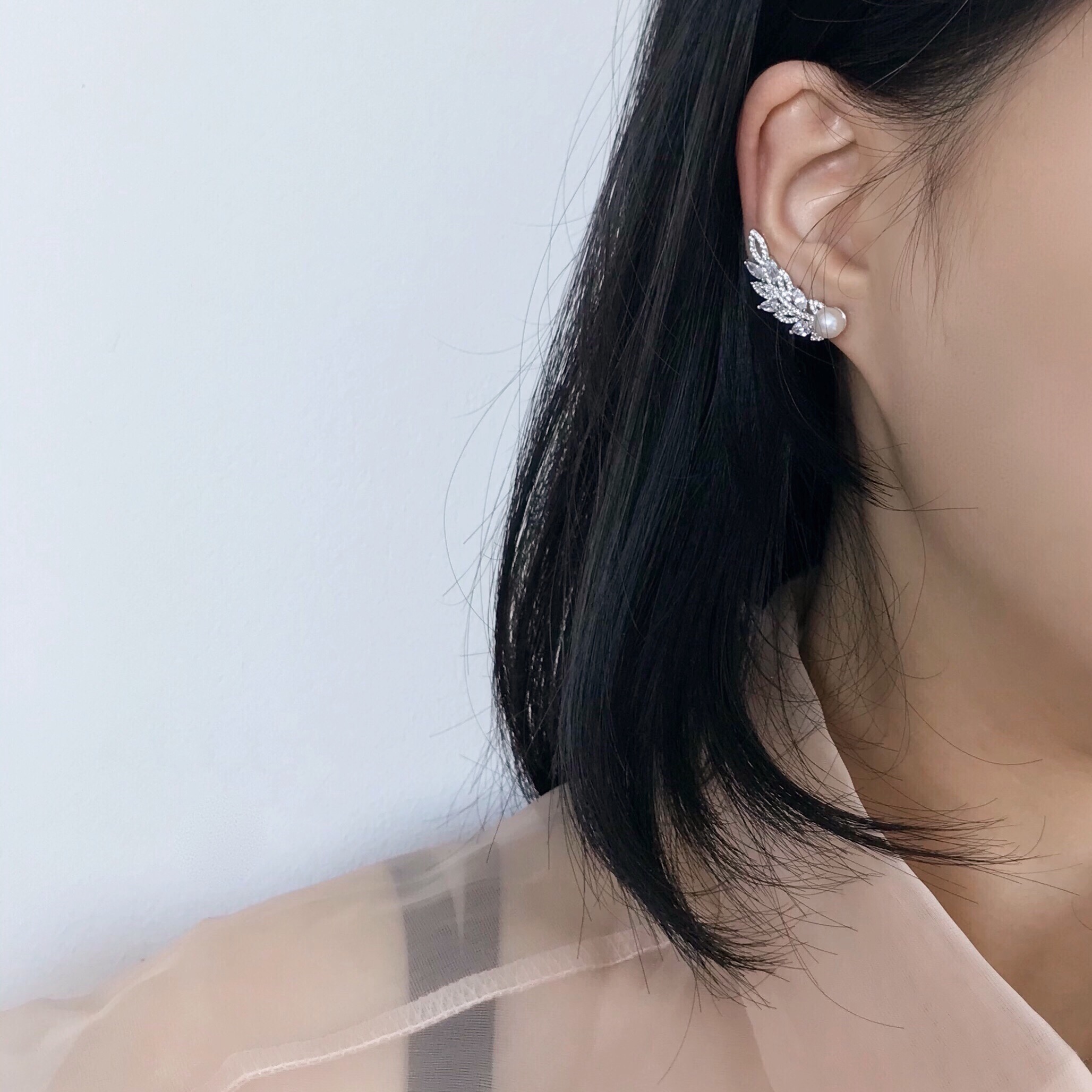 베이트리 마르퀴즈 큐빅 펄 귀걸이 이어링 - 상세 이미지 2