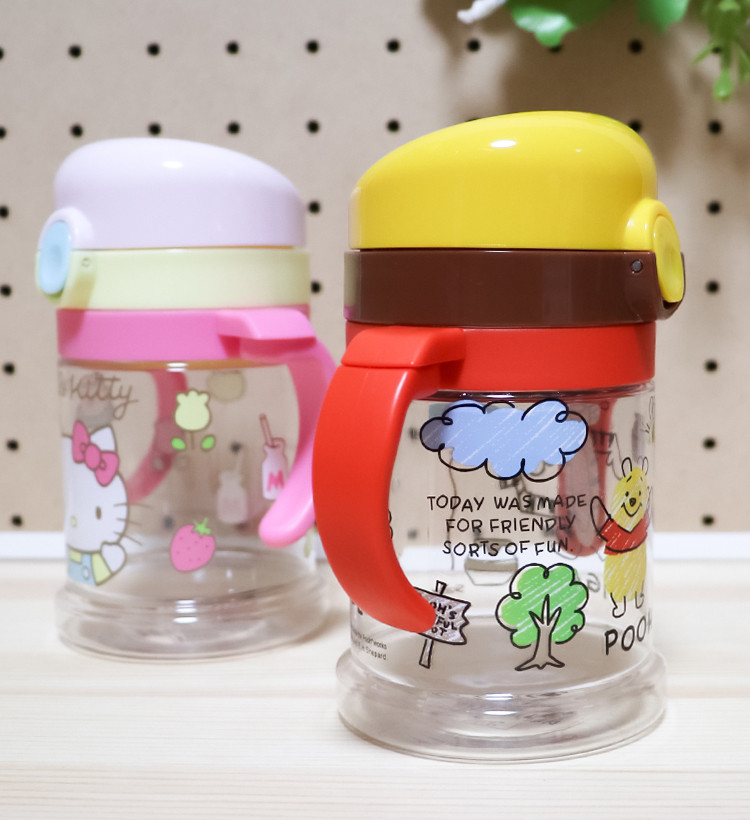 스케이터 접이식 핸들 원터치 스파우트컵 260ml (키티, 곰돌이푸) - 하카타몰