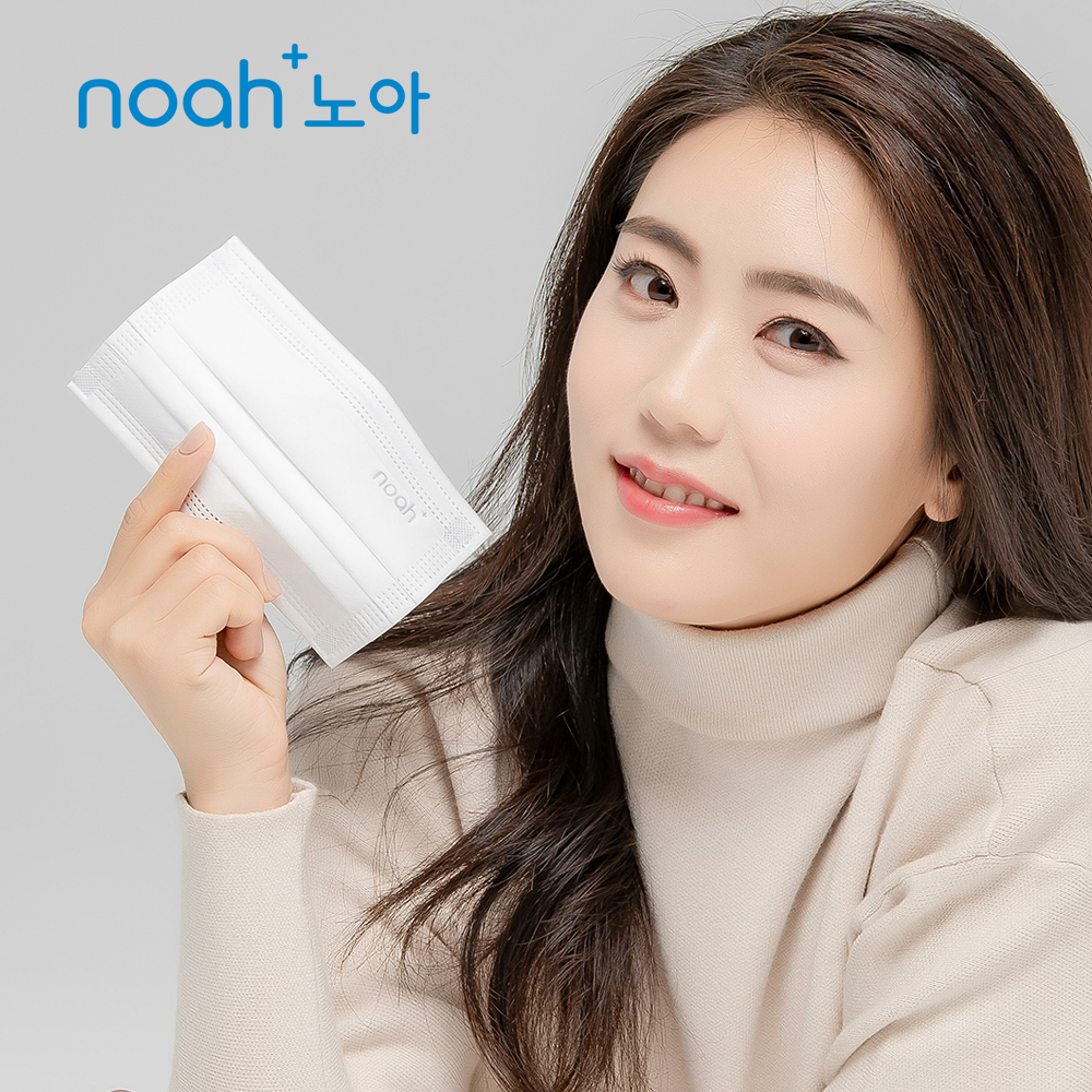 국내생산 노아 3중 데일리 일회용 덴탈 마스크 L(대형), 화이트, 100개