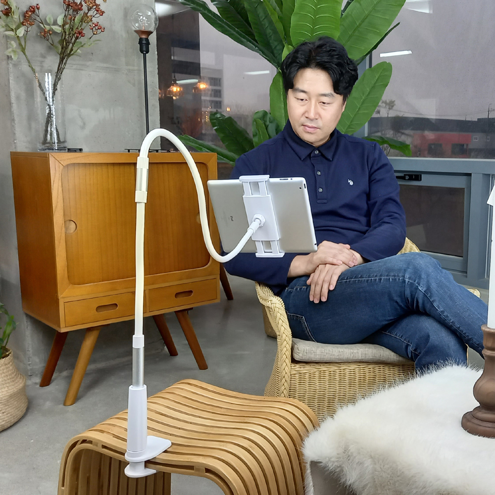 태블릿 거치대 고정타입 스탠드타입 아이패드 자바라 코브라 침대 책상 거치대 - 상세 이미지 2