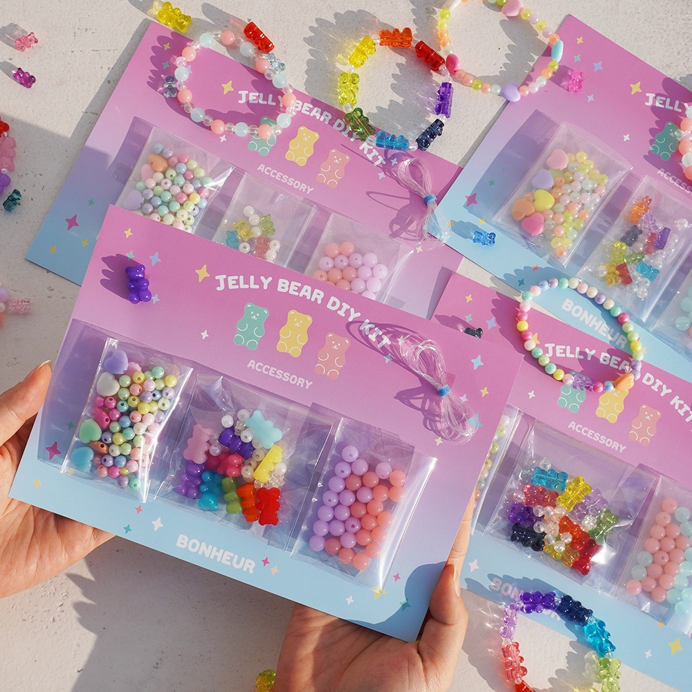 젤리곰 비즈팔찌만들기 X3 DIY KIT 4type [우정 팔찌 비즈 악세사리 재료] - 상품 이미지