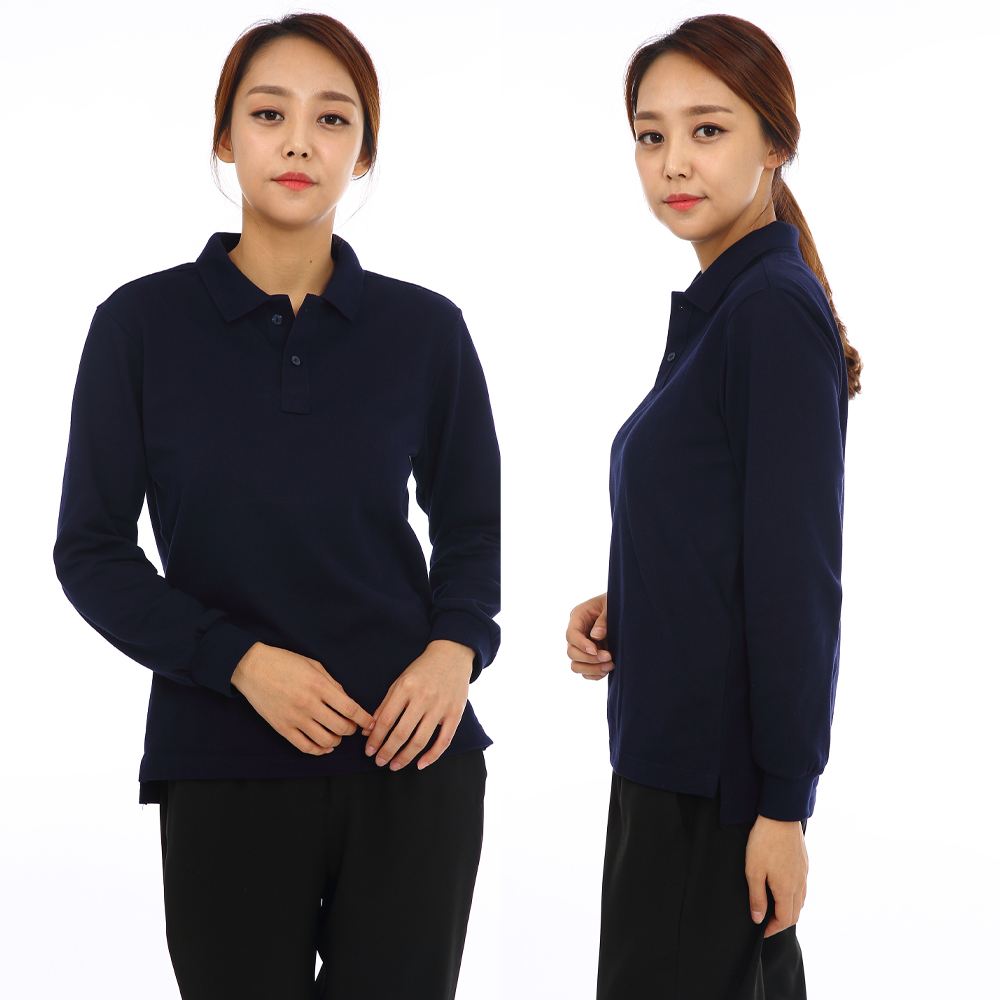 20수pk곤색 긴팔티셔츠(추동용) 업소 식당카페 로고제작 단체 프랜차이즈 홀서빙복 이미지 6