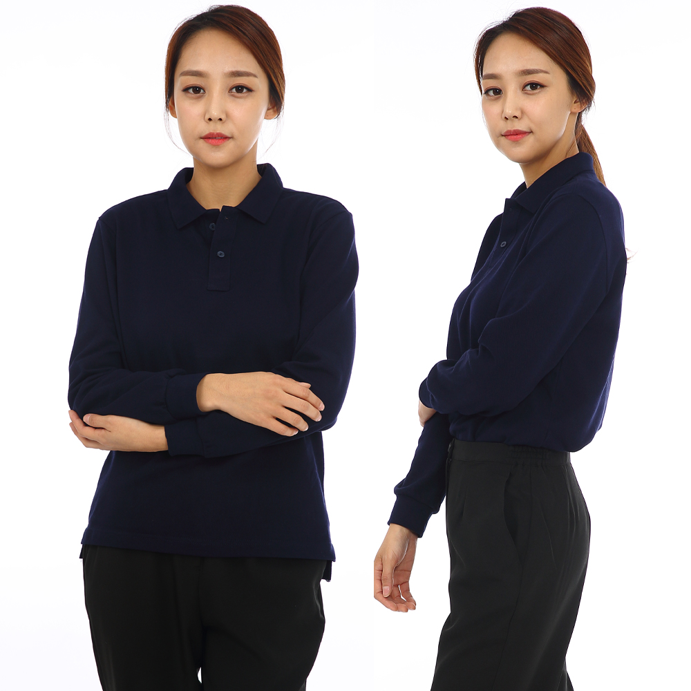 20수pk곤색 긴팔티셔츠(추동용) 업소 식당카페 로고제작 단체 프랜차이즈 홀서빙복 - 상세 이미지 5
