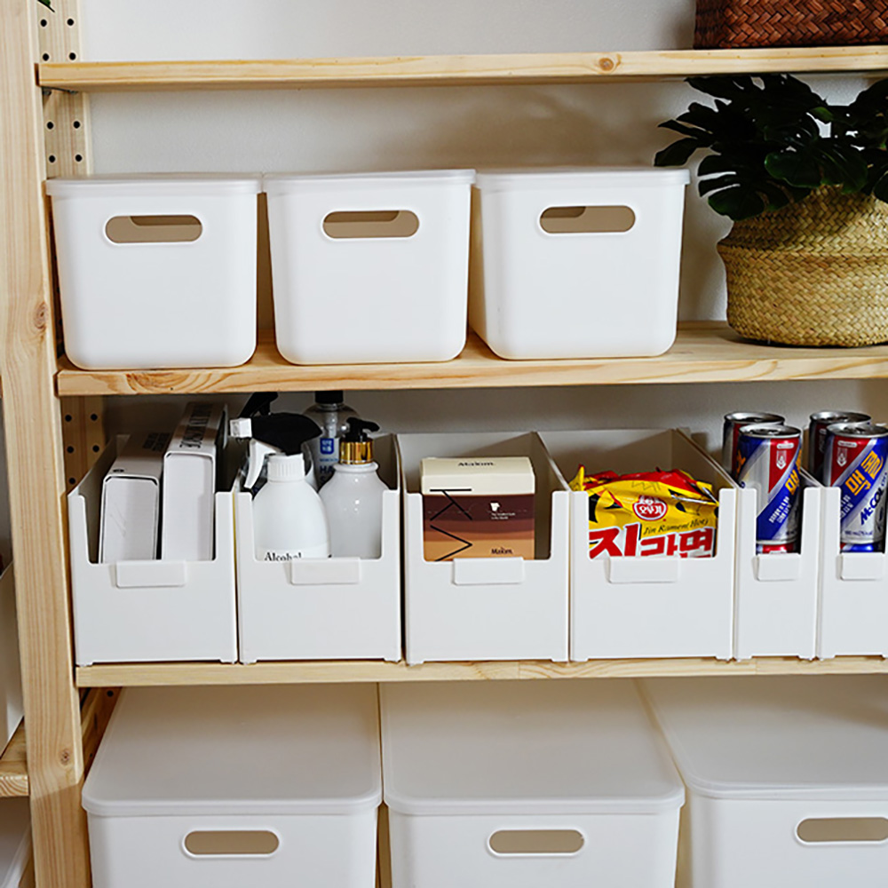 펜트리정리함 팬트리수납함 주방 옷 장난감 정리 손잡이형소형 (뚜껑O)