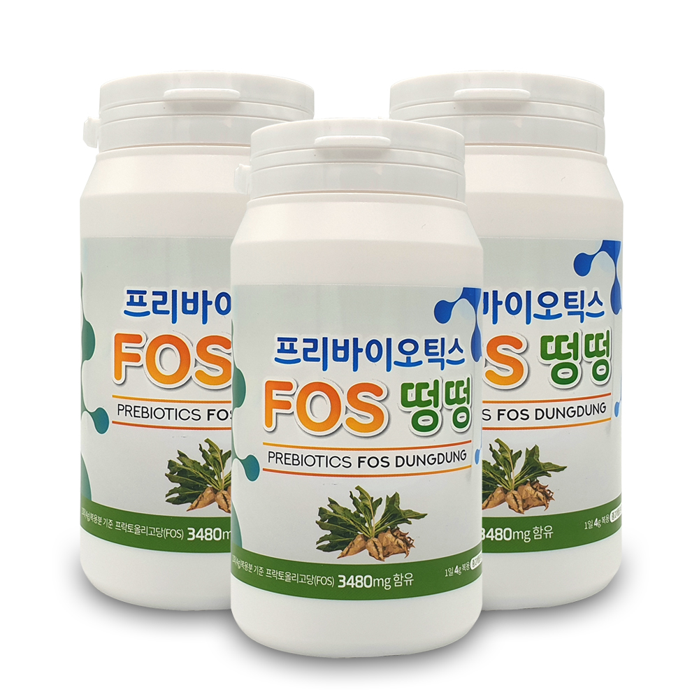 떵떵 프리바이오틱스 FOS 유산균먹이 6달분 치커리 구아검 상쾌한 삶 섬유질 유정룡 효소과학