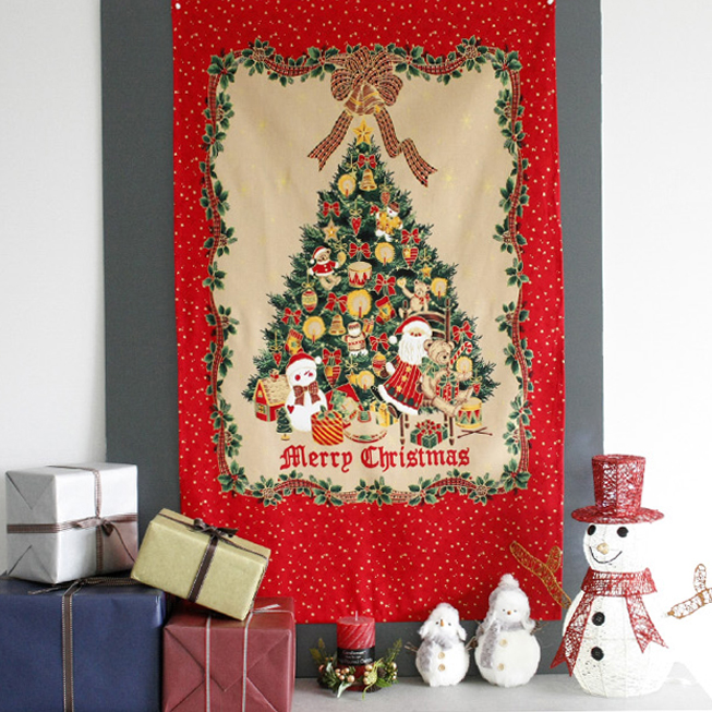 북유럽 크리스마스 가림막 패브릭 포스터 벽가리개 2color