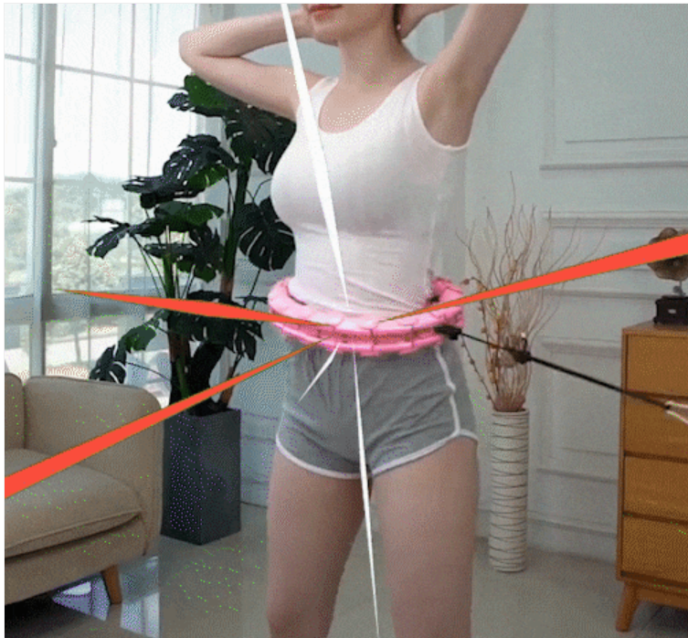 스마트 훌라후프 다이어트 지압 효과 훌라우프 360도 레일 회전 마사지 전신 유산소 운동 - 상세 이미지 2
