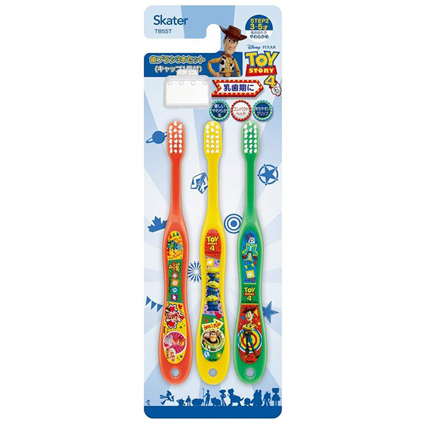 스케이터 원아용 캐릭터 캡포함 칫솔 3P세트 (키티, 프린세스, 겨울왕국, 리카짱, 엉덩이탐정, 스밋코구라시, 토이스토리, 토미카) TB5ST - 구강케어 - 하카타몰