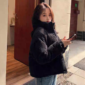 보드라운 코듀로이 골덴 꾸안꾸 간지핏 오버핏 여성 지퍼 숏패딩 캐주얼 점... 착용 후기 | 사이즈/핏 총정리 - 상품 이미지 2