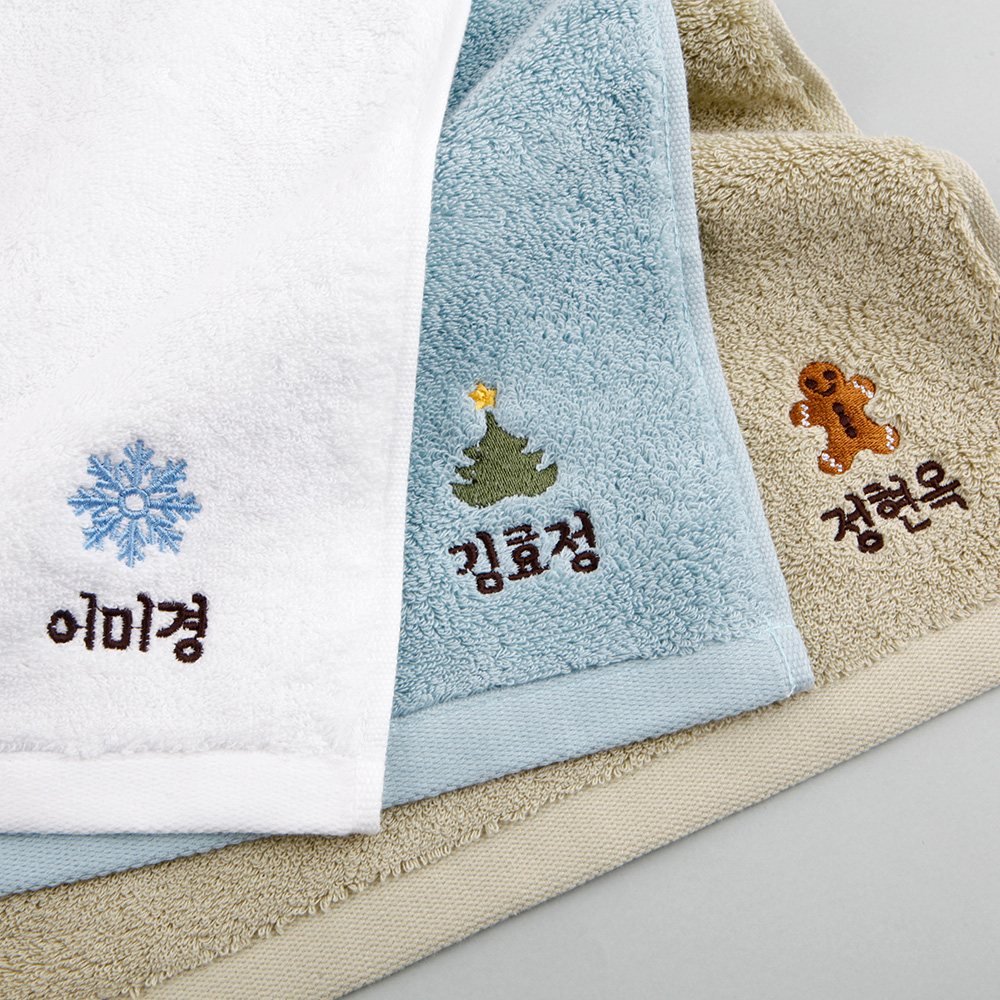 주문제작 어린이집 네임 수건 크리스마스 송월 01 산타 Blue - 상세 이미지 5