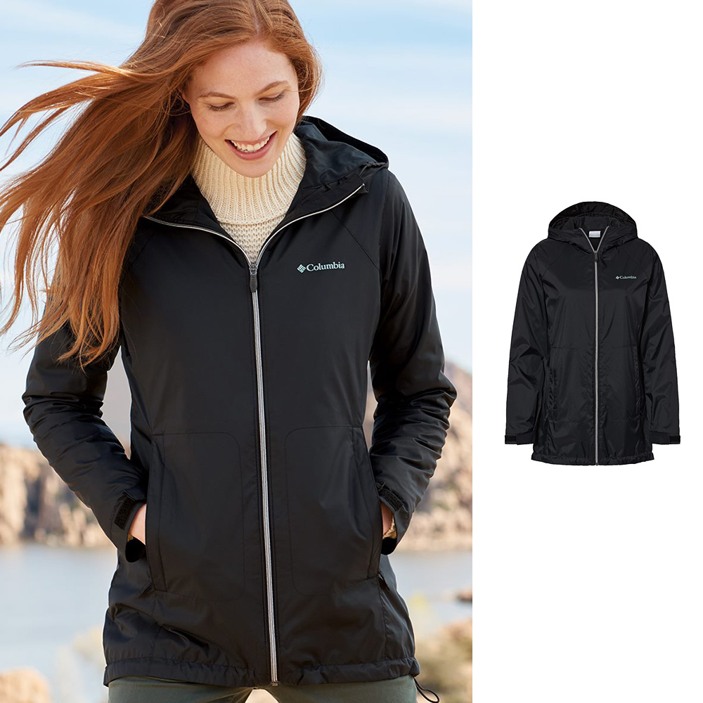 컬럼비아 여성 바람막이 후드 롱자켓 177194