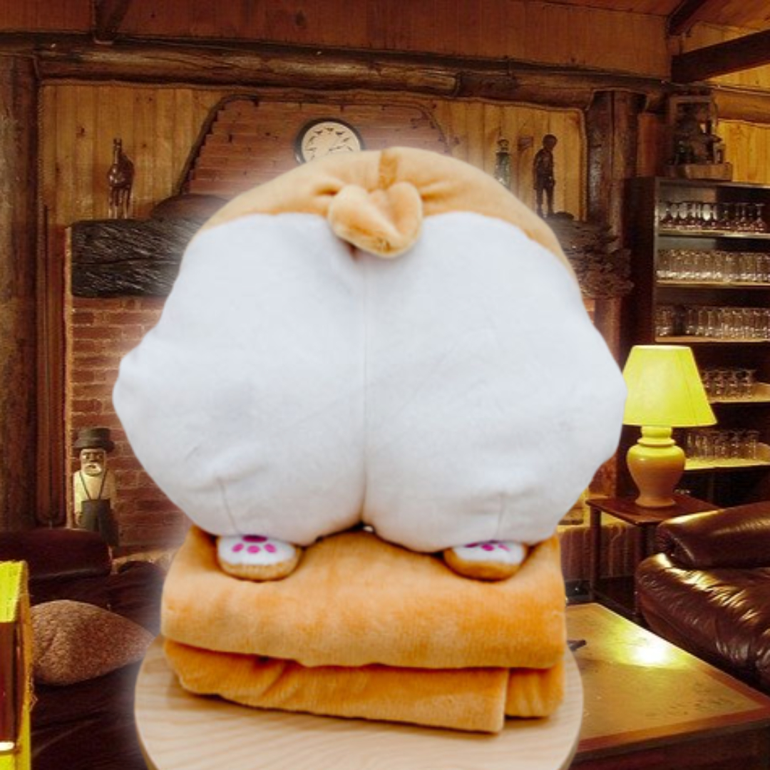 방콕 집순이 담요 웰시코기 엉덩이 캐릭터 극세사 두꺼운 겨울 담요
