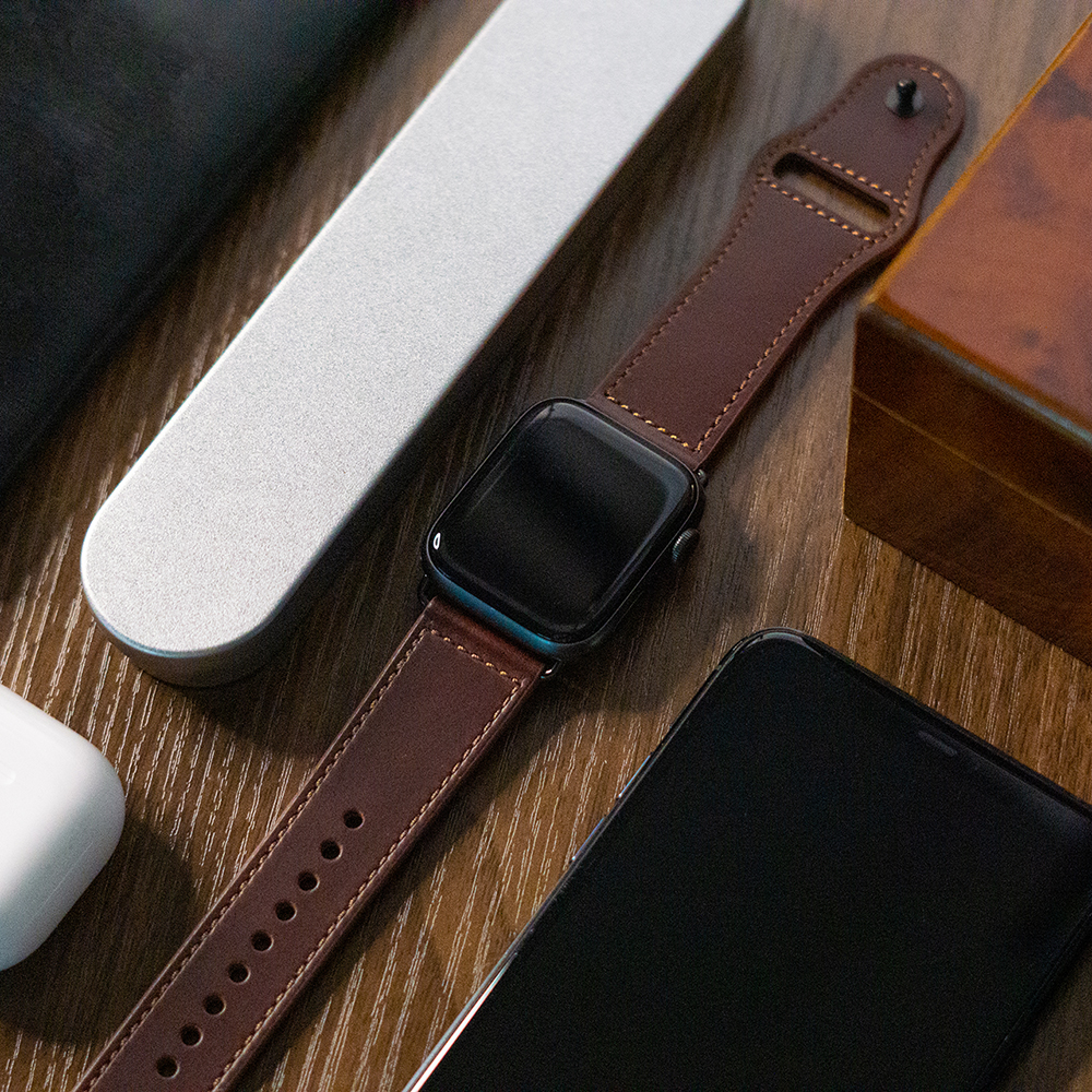 애플워치 천연 가죽 밴드 레더 루프 스트랩 시계 줄 10 울트라 호환 - 상세 이미지 5